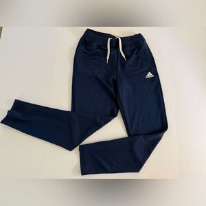 Kids Adidas blue joggers with zipper on pant legs